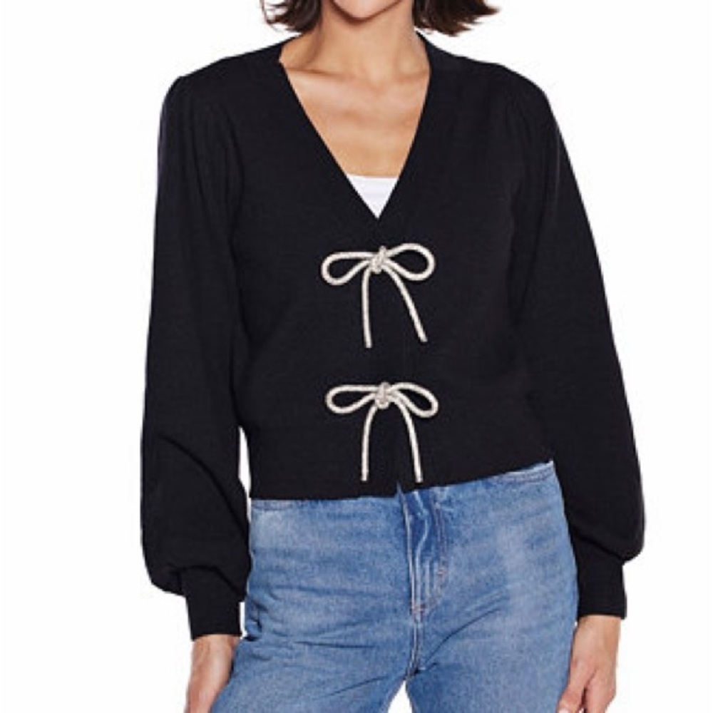 Belldini
Women's Rhinestone-Bow Hidden-Snap Cardigan Sweater